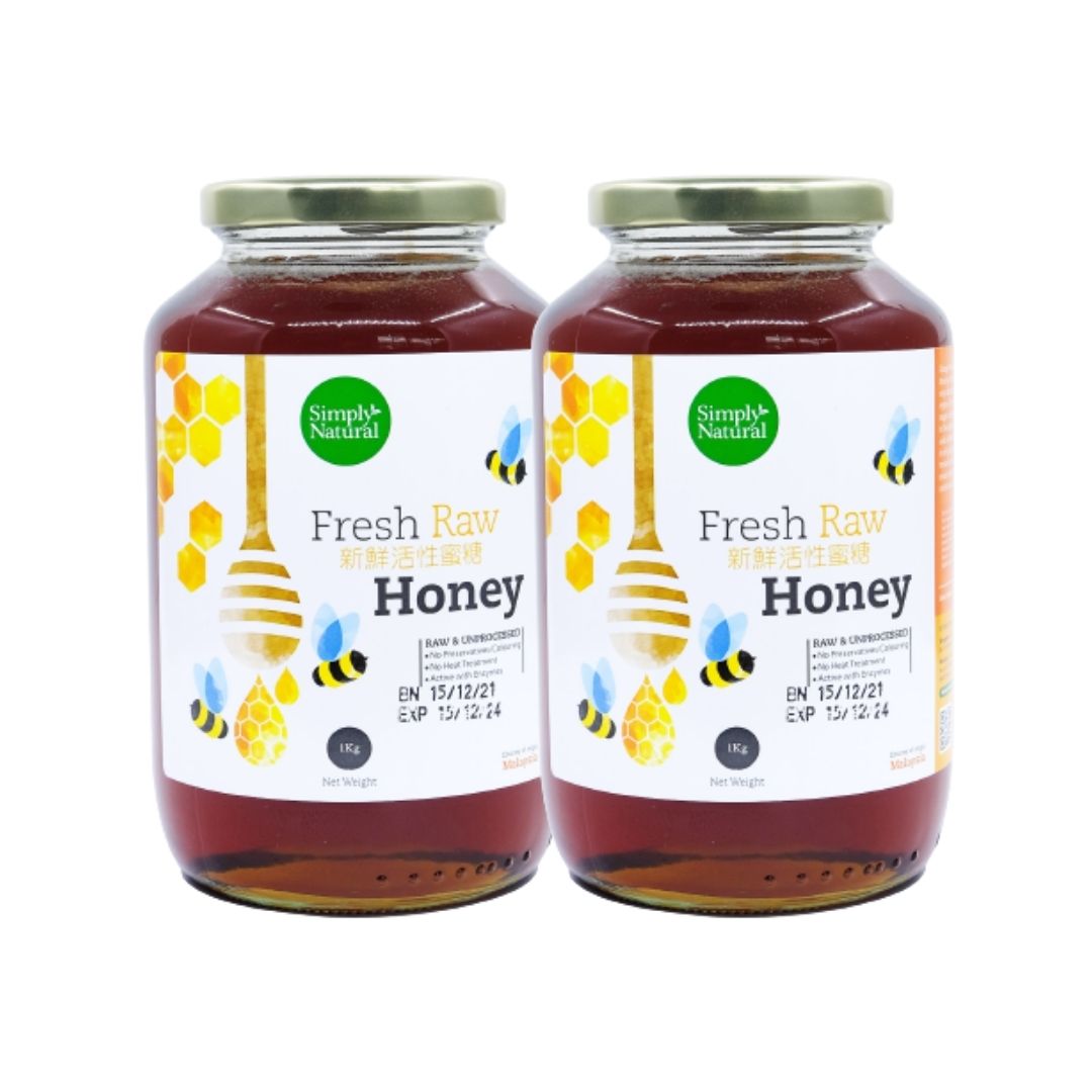 (Twin Pack) Fresh Raw Honey 1000g x 2 Malaysia