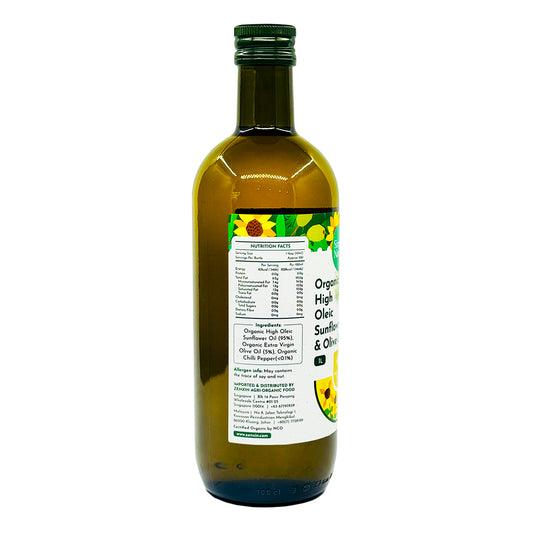 Organic Olive Cold Pressed Organic High Oleic Sunflower & Olive Oil 1L