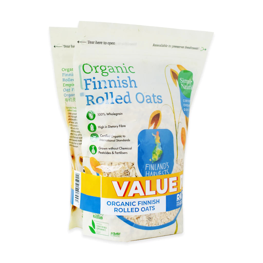 Organic Rolled Oats 500g x2pack (Value Pack)Finland