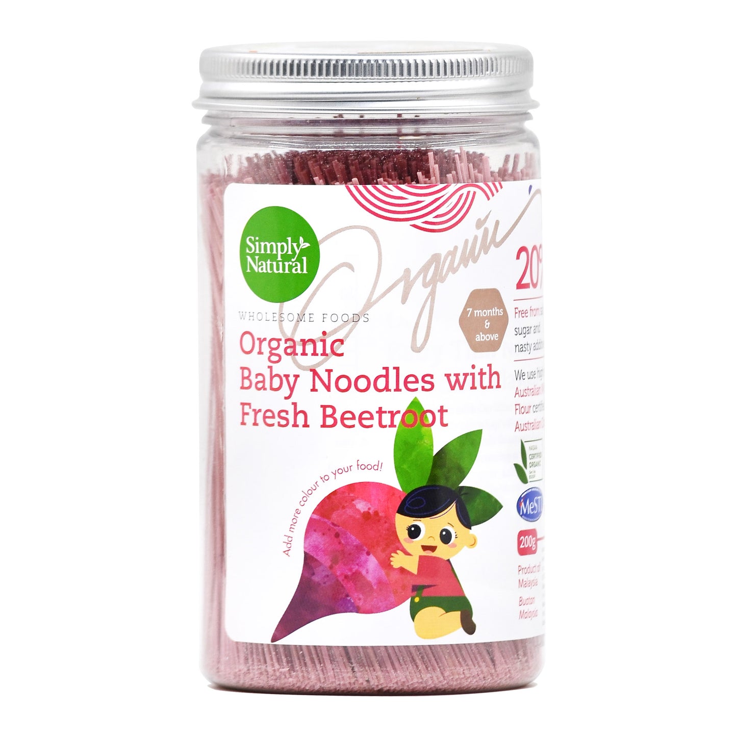 Organic Baby Noodles with Fresh Beetroot 200g Malaysia