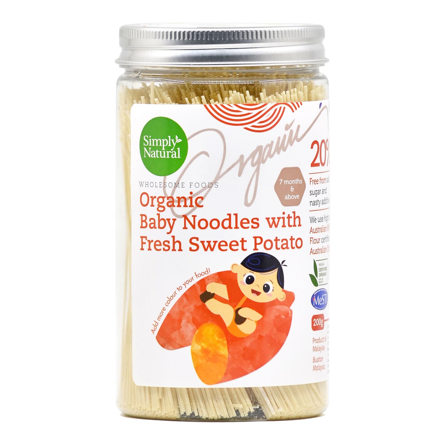 Organic Baby Noodles with Fresh Sweet Potato 200g Malaysia