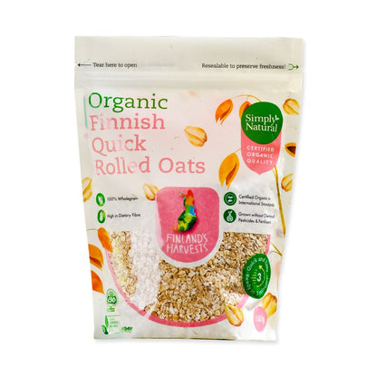 Organic Quick Rolled Oats 500g Finland