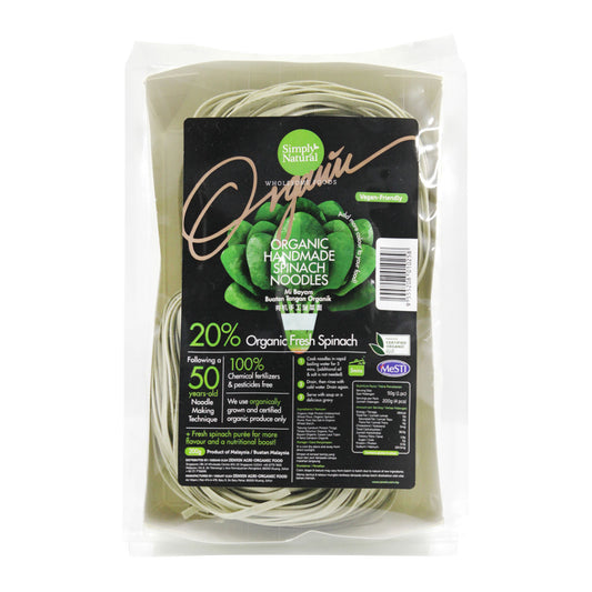 Organic Handmade Spinach Noodle 200g Malaysia