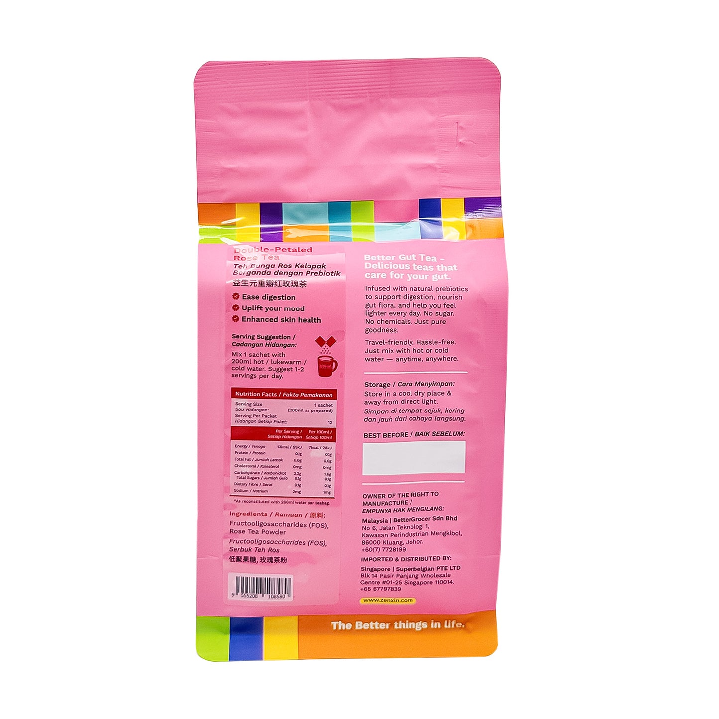 BG Better Gut Tea Double Petaled Rose x12's 40.8g