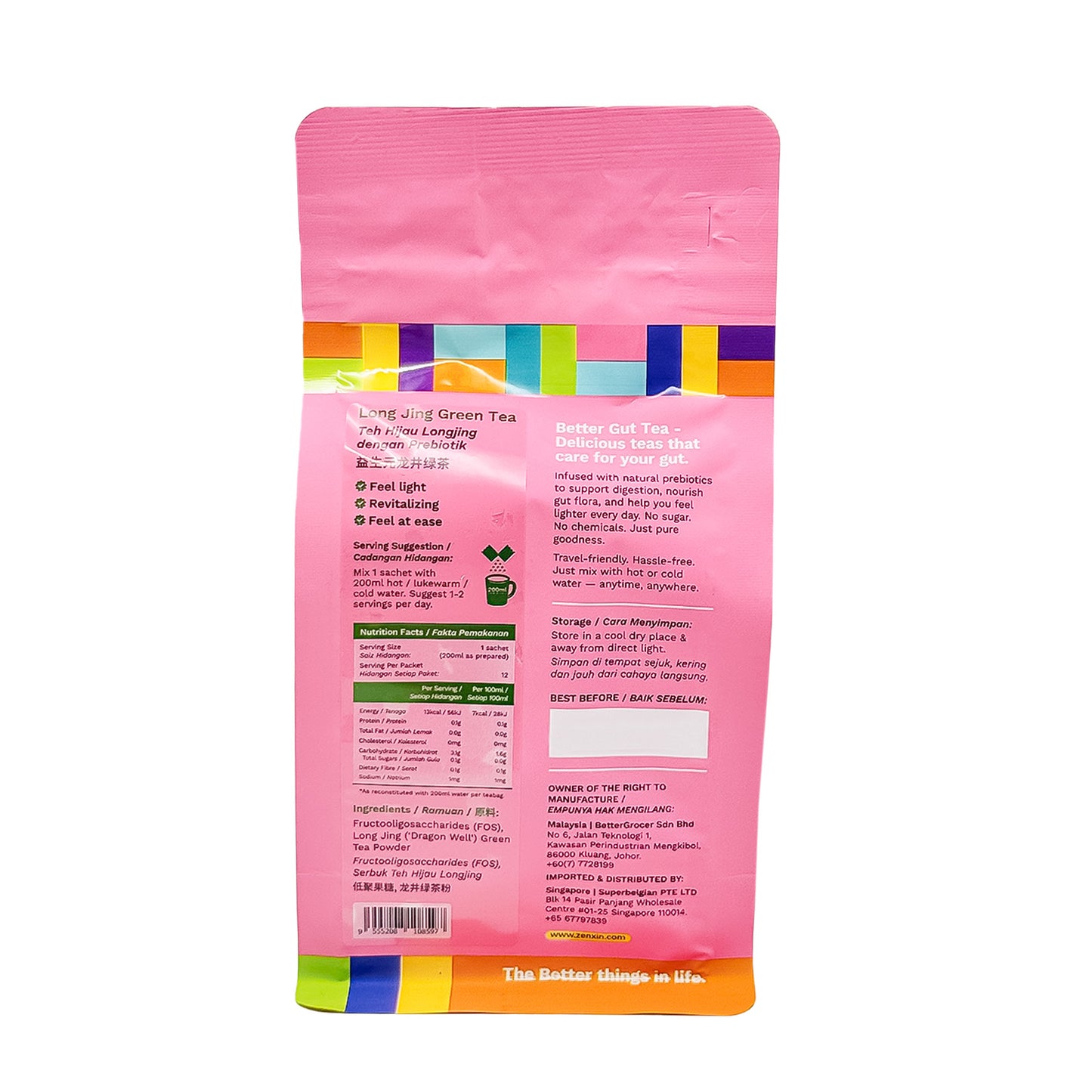 BG Better Gut Tea Longjing Green 12's 40.8g
