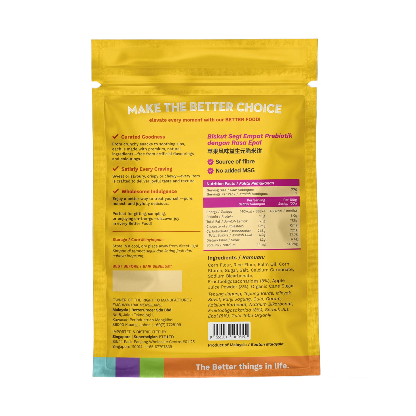 Prebiotics Cracker w Apple Powder 30g
