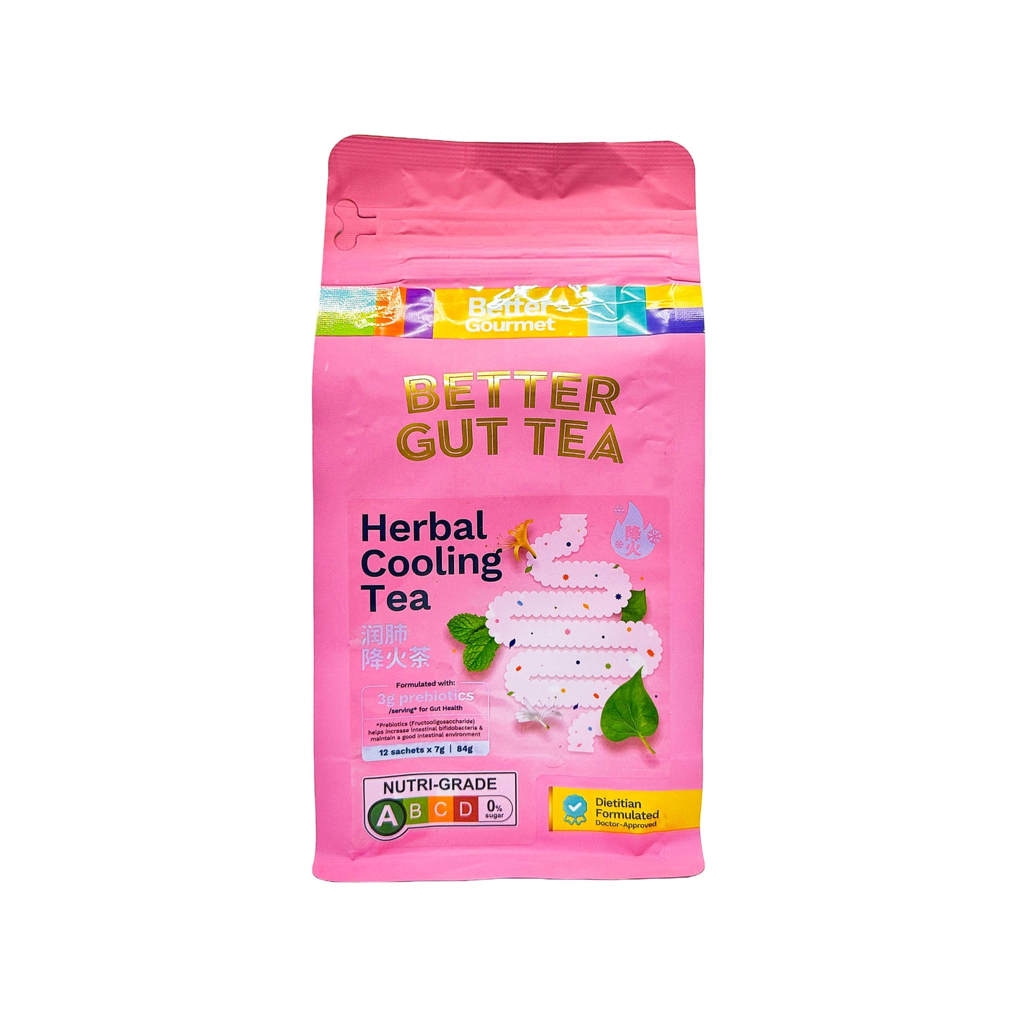 BG Better Gut Tea Herbal Cooling 12's 84g | Prebiotics Tea