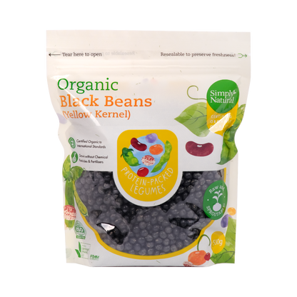 Organic Black Beans (Yellow Kernels) 500g China