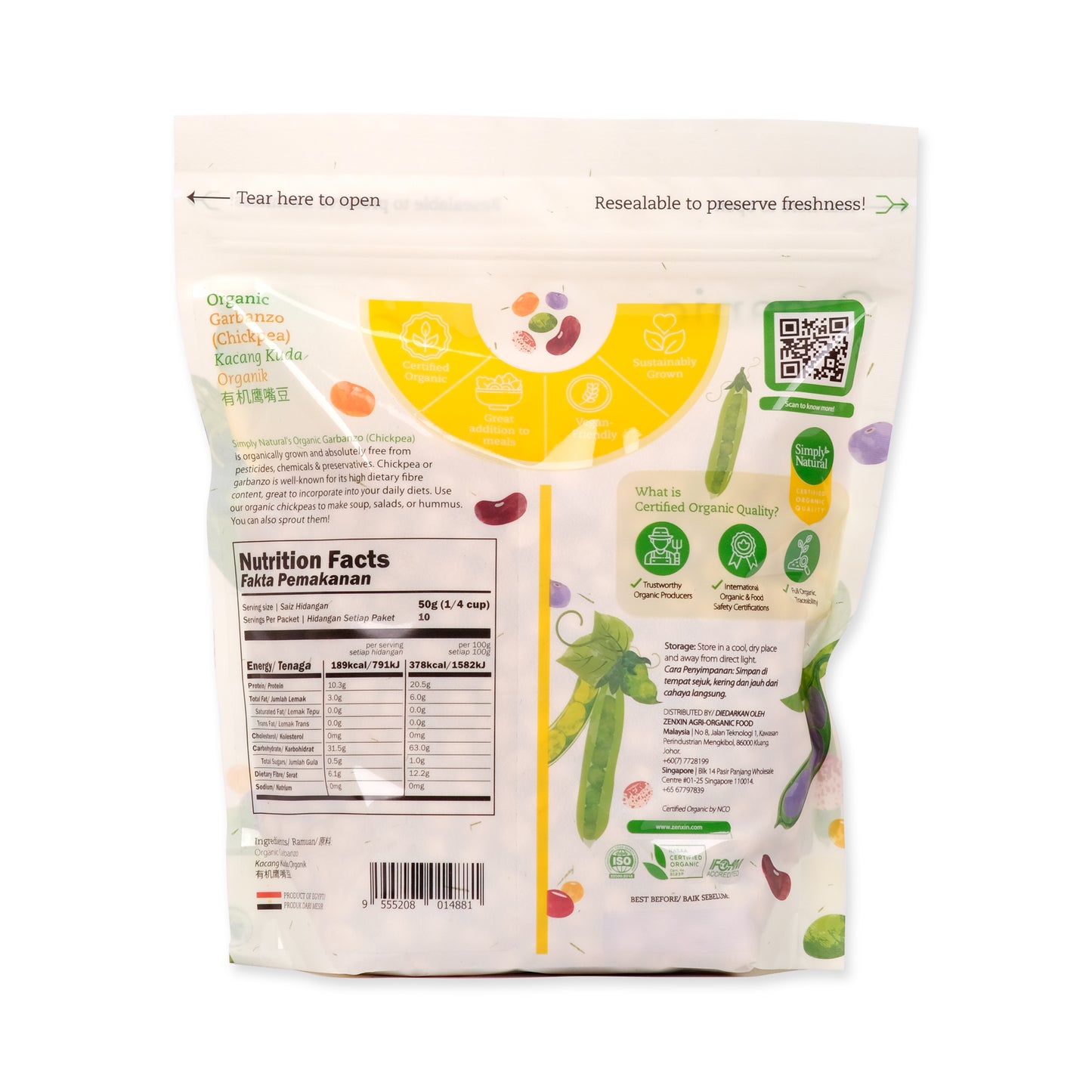 Organic Garbanzo Beans 500g China/India