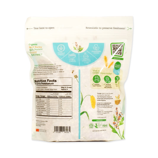 Organic Pearl Barley 500g China