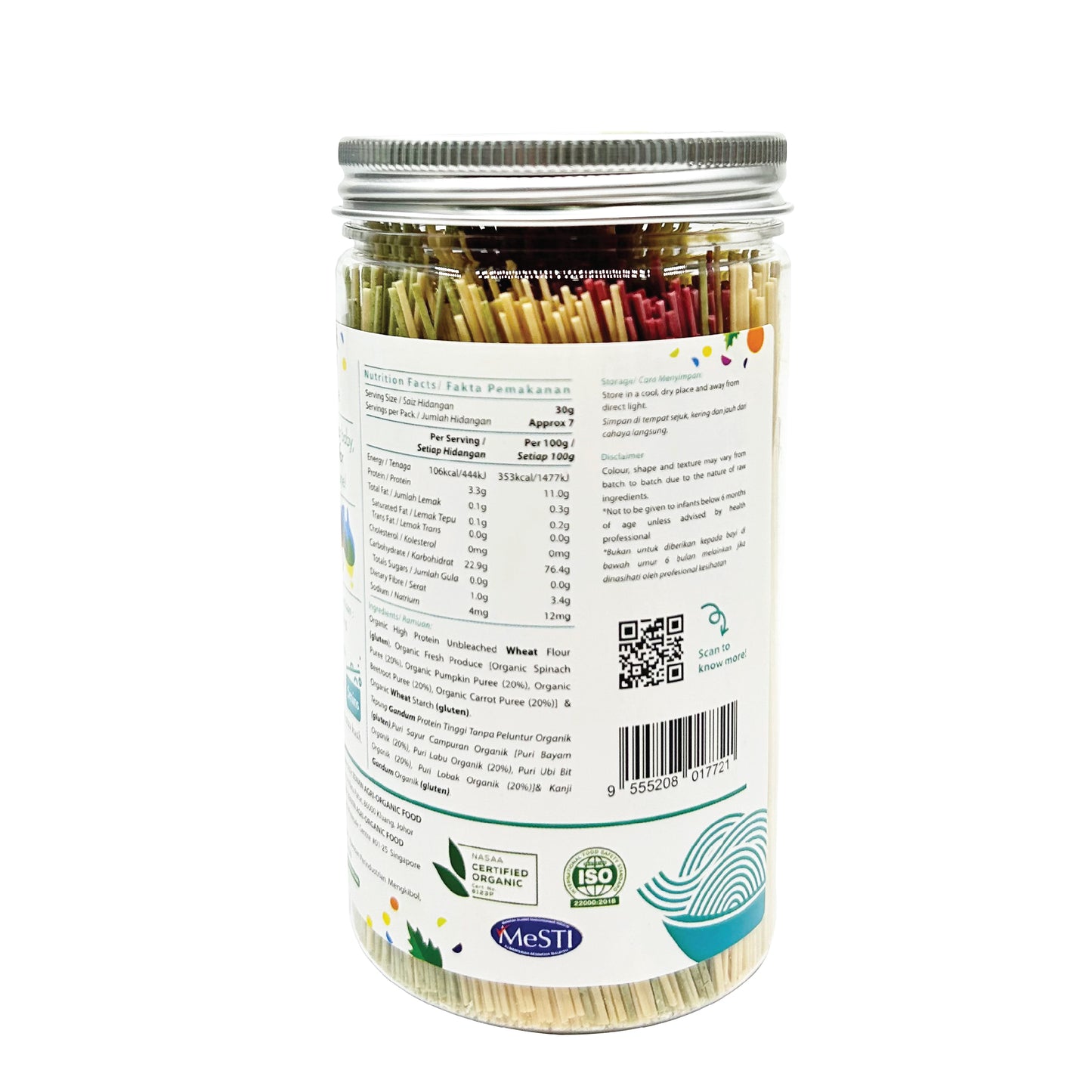Organic Rainbow Baby Noodles 200g Malaysia