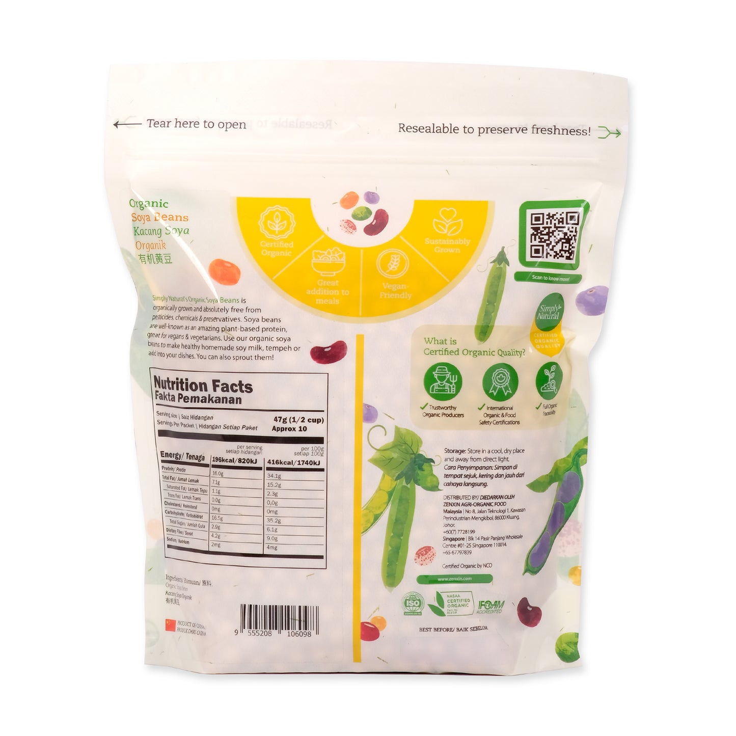 Organic Soya Beans 500g India/ China