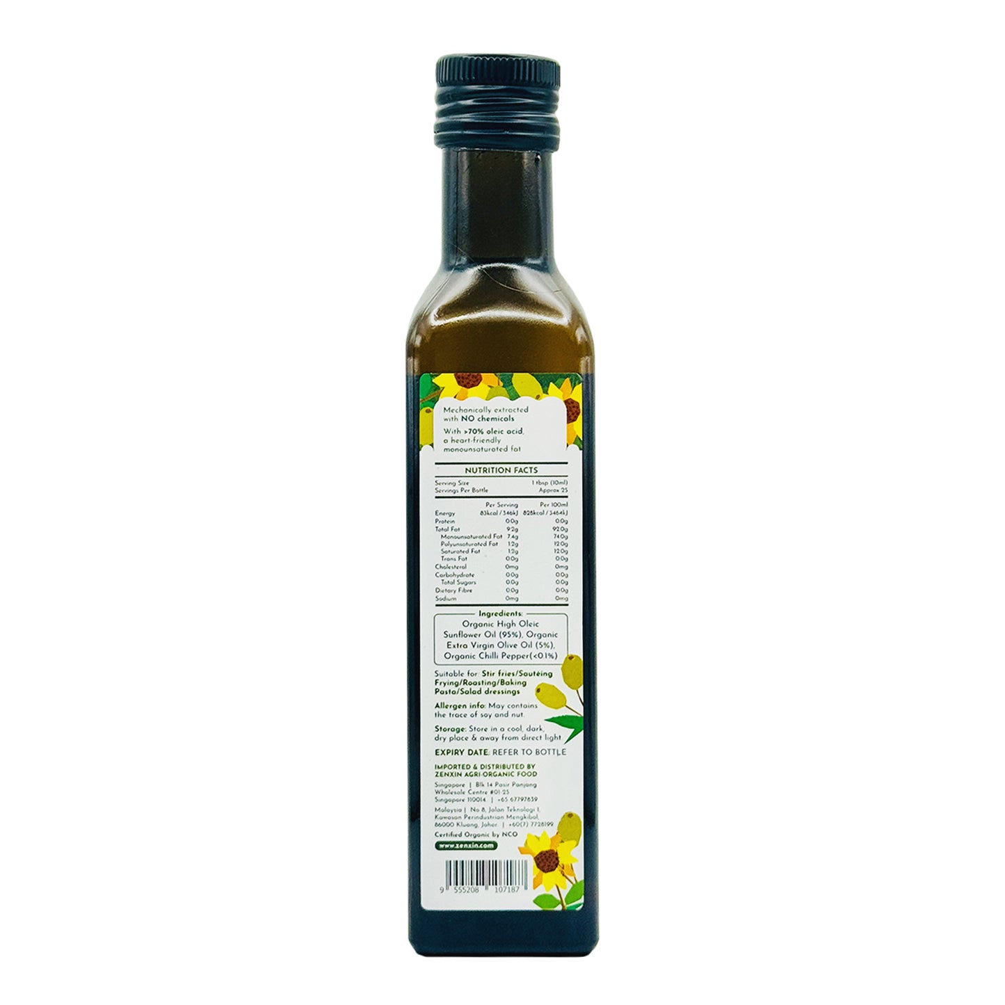 Simply Natural Cold Press Organic High Oleic Sunflower&Olive Oil 250ml