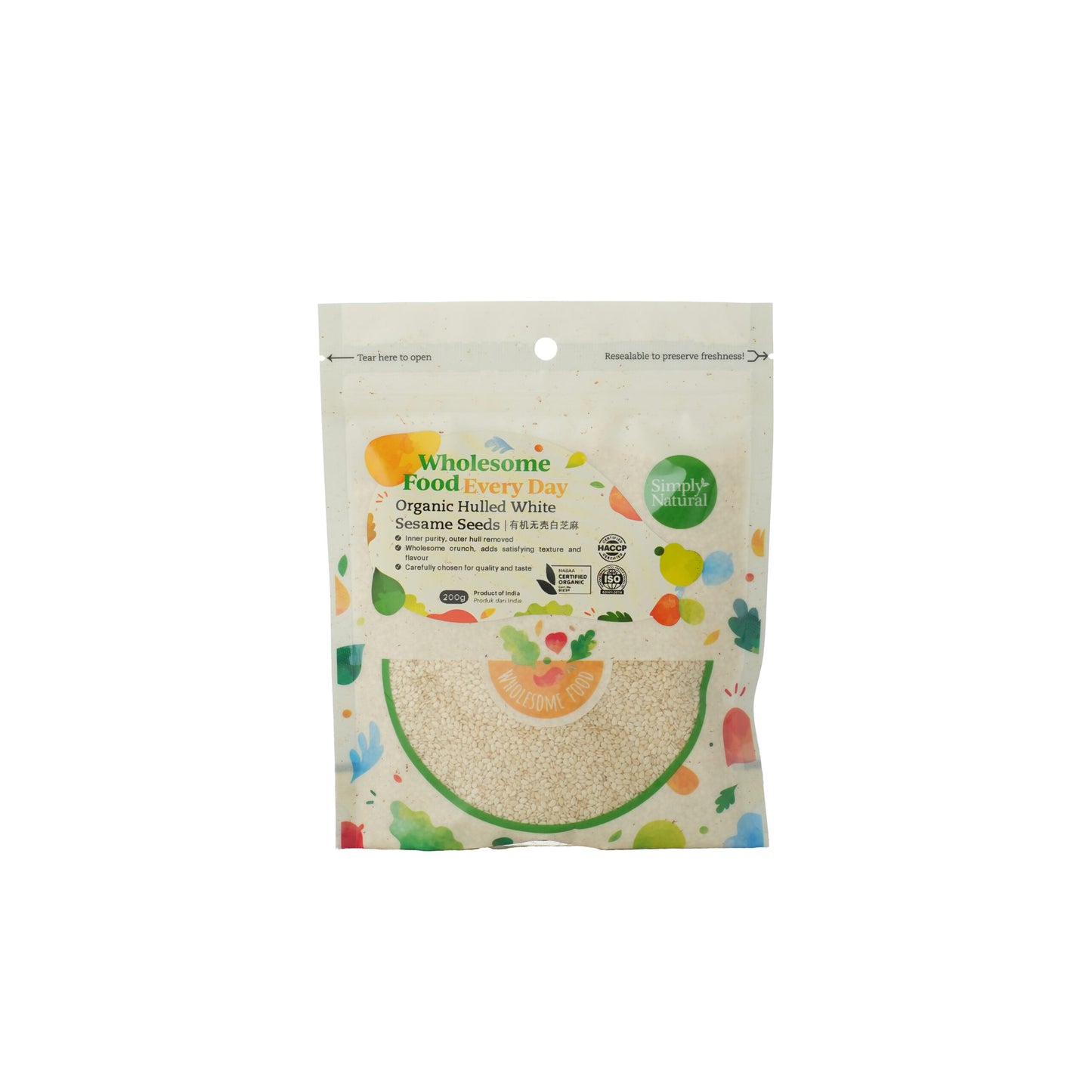 Organic Hulled White Sesame 200g