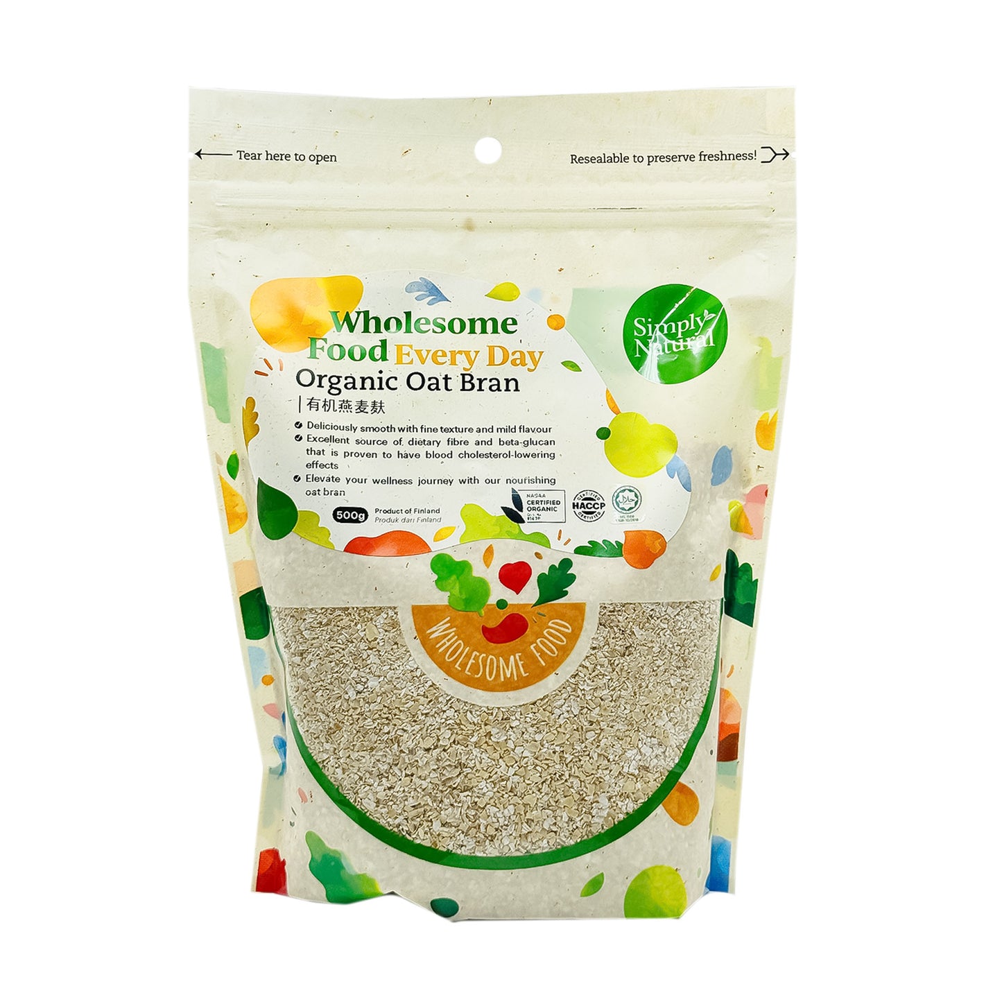 Organic Oat Bran 500g Finland (Halal)