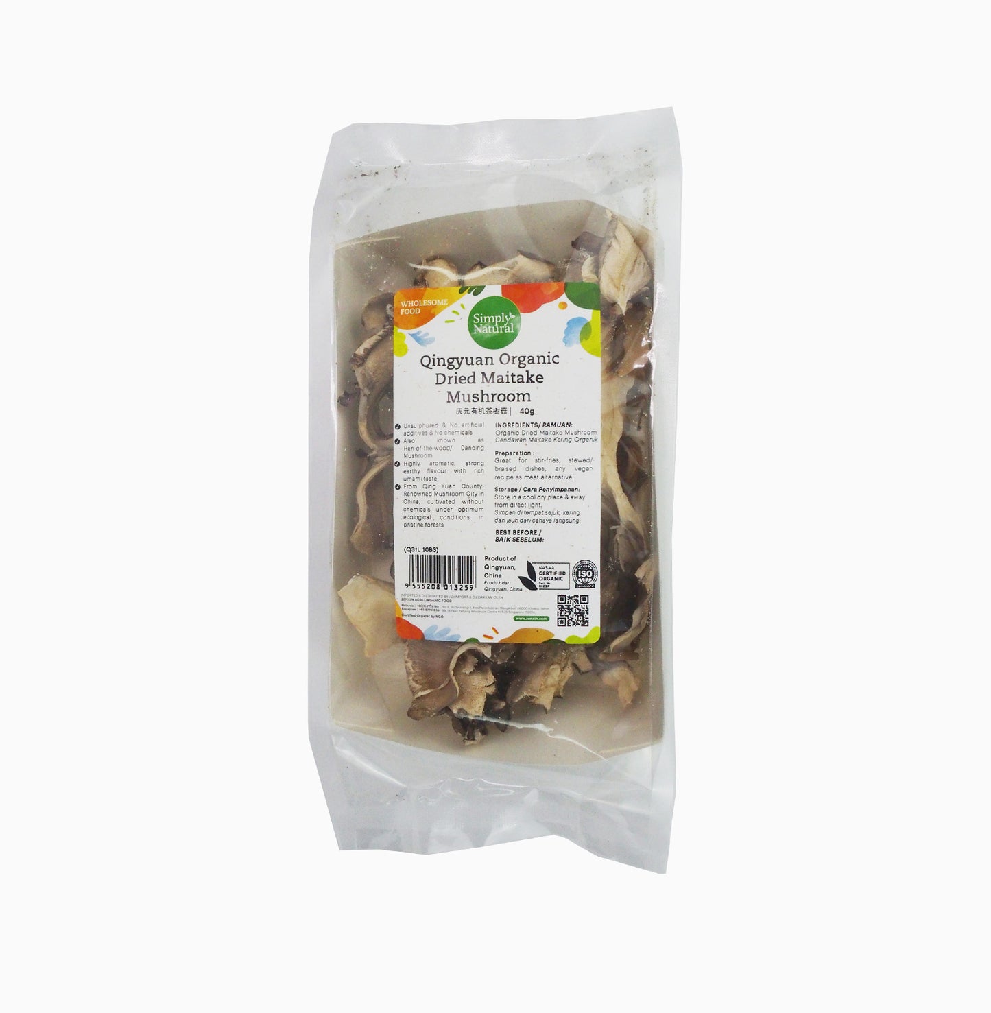 Qing Yuan Organic Dried Maitake Mushroom 40g China