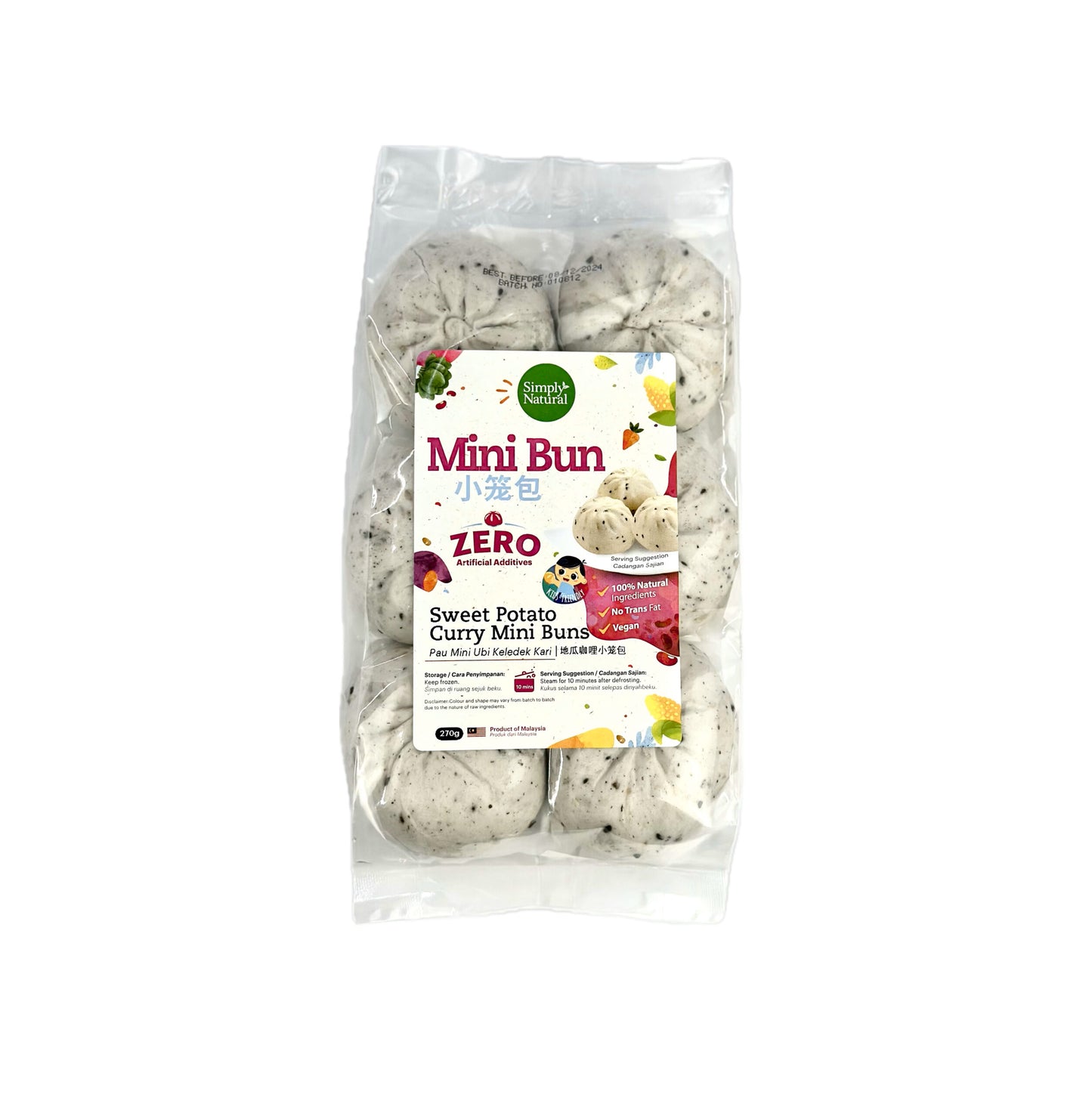 Sweet Potato Curry Mini Buns 6pcs 270g Malaysia