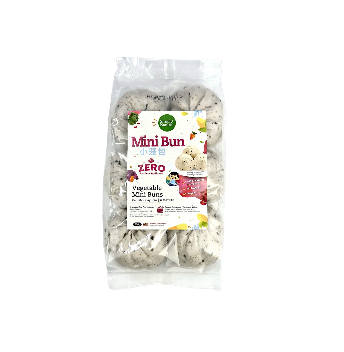 Vegetable Mini Buns 270g Malaysia