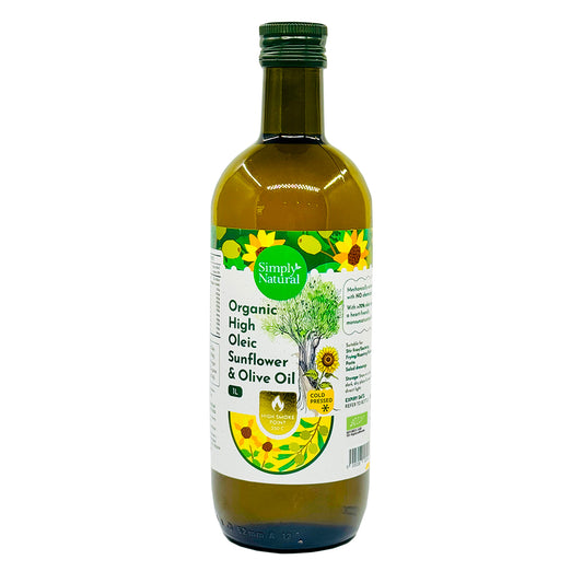 Organic Olive Cold Pressed Organic High Oleic Sunflower & Olive Oil 1L