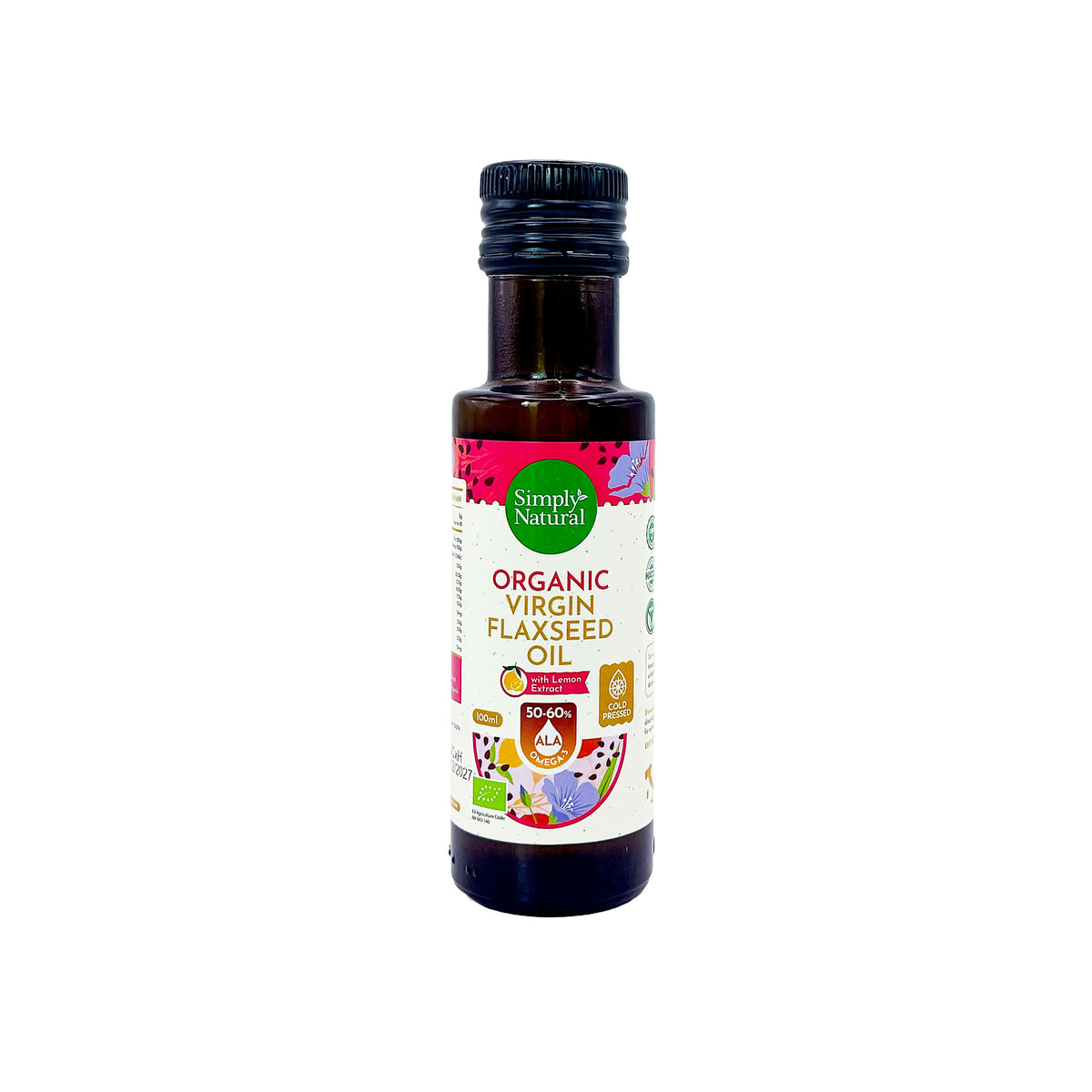 Simply Natural Organic Virgin Flaxseed Oil with Lemon Extract 100ml