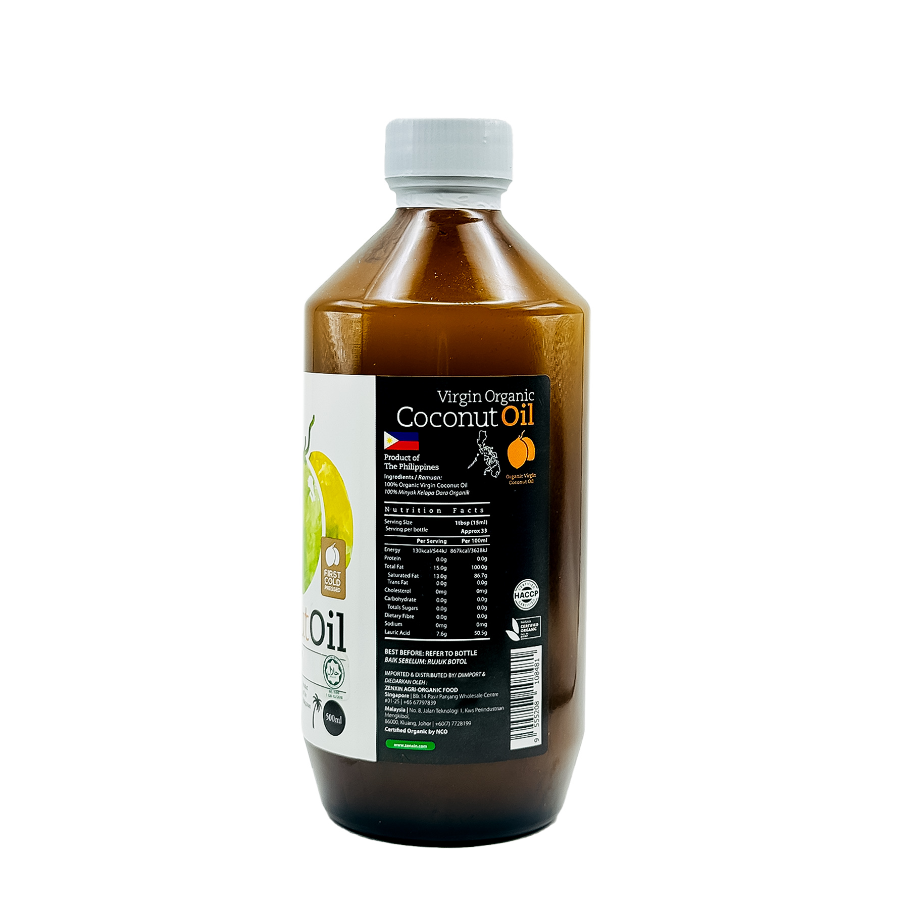 SN Org Virgin Coconut Oil PHL BTL 500ml-side