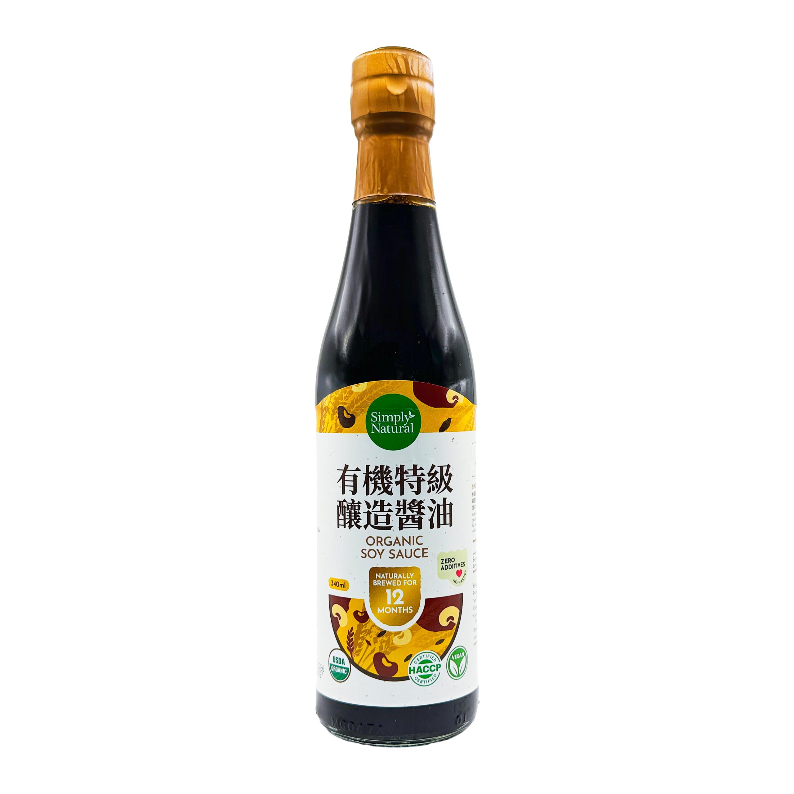SN Premiun Gred Org Soy Sauce 340ml - front