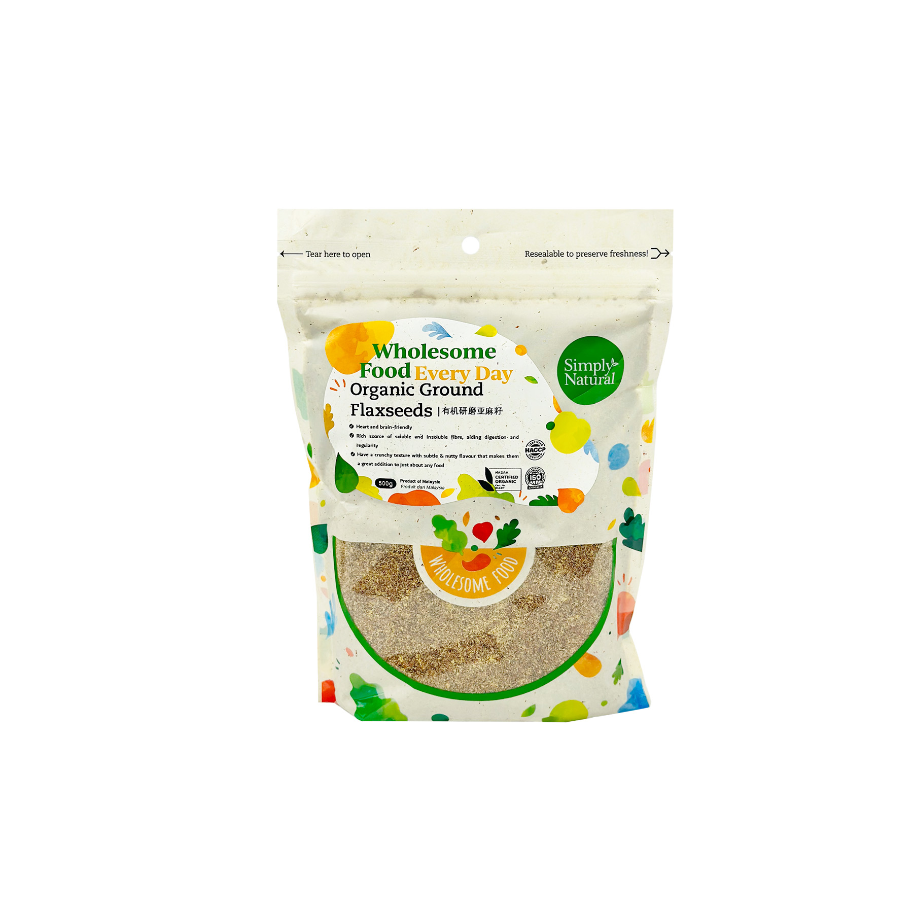 SN Org Ground Flaxseed MYS EA 500g-front