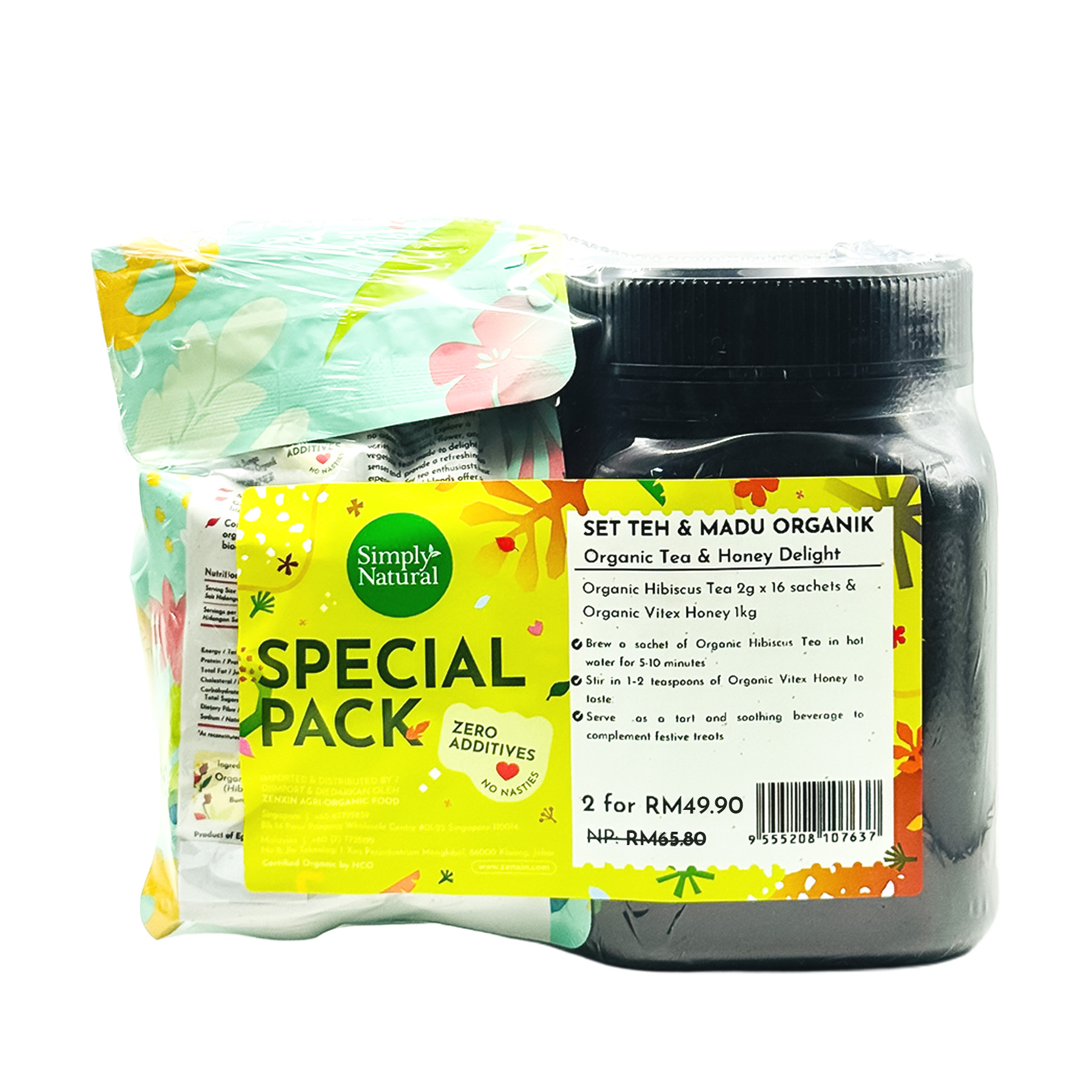 SN Organic Tea & Honey Delight (Set Teh & Madu Organik)- Hibiscus Tea 2-back-price