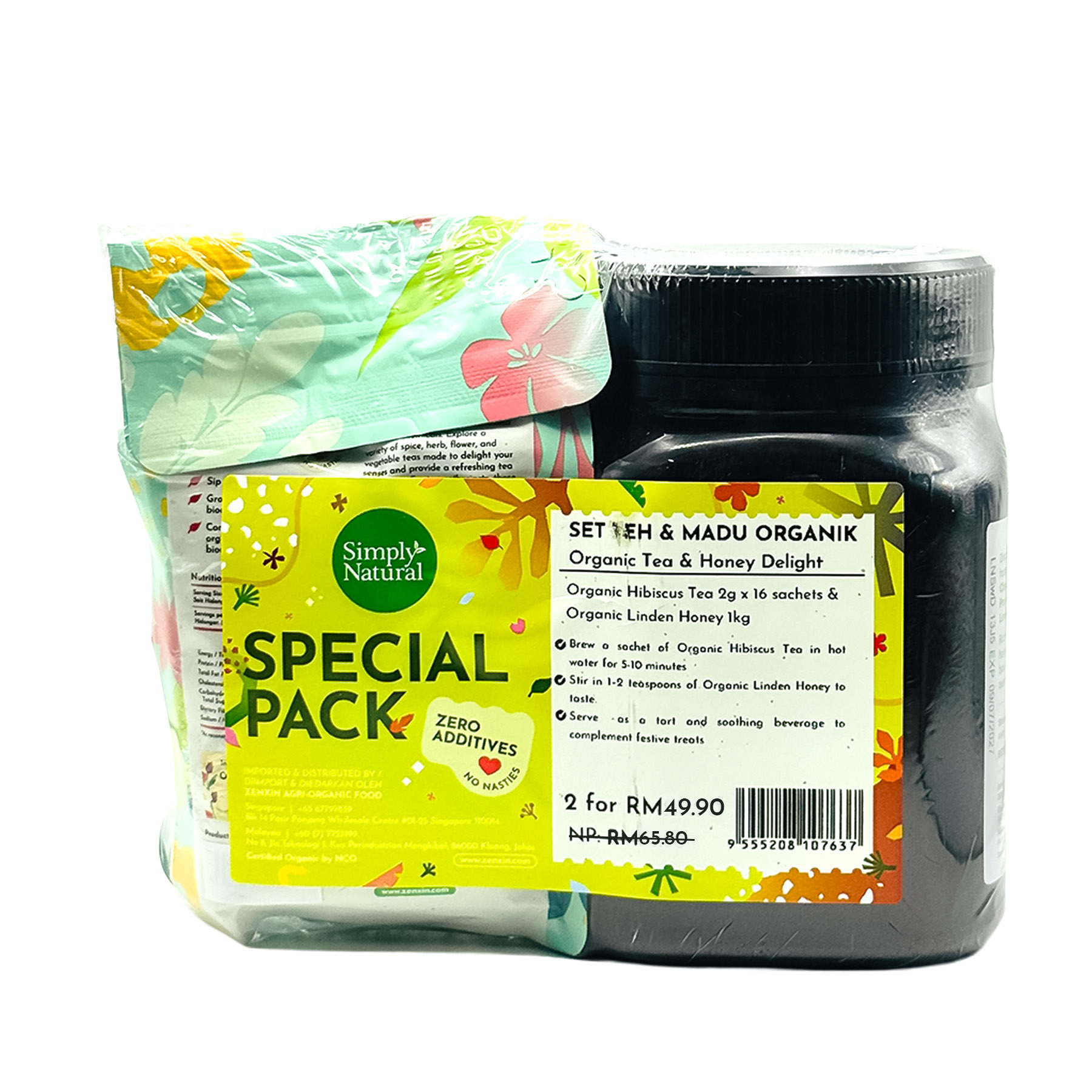 SN Organic Tea & Honey Delight (Set Teh & Madu Organik)- Hibiscus Tea-back-price