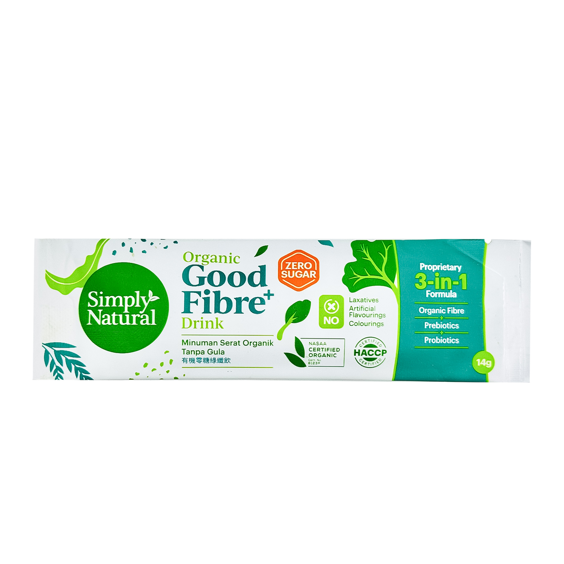 SN Organic Good Fibre Drink Plus+ Zero Sugar (Sachet) EA 14g-front