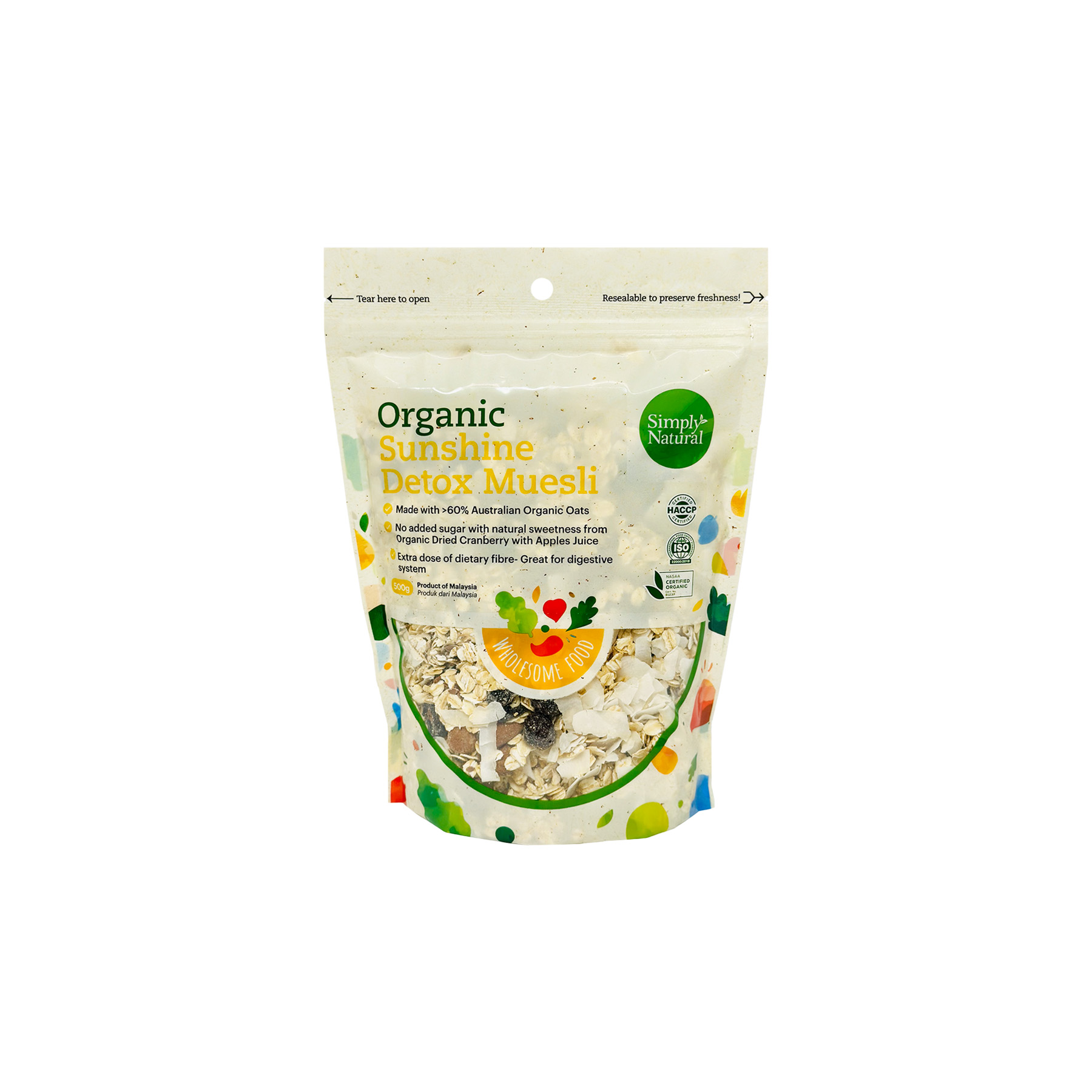 SN Org Sunshine Detox Muesli Oat EA 500g-front